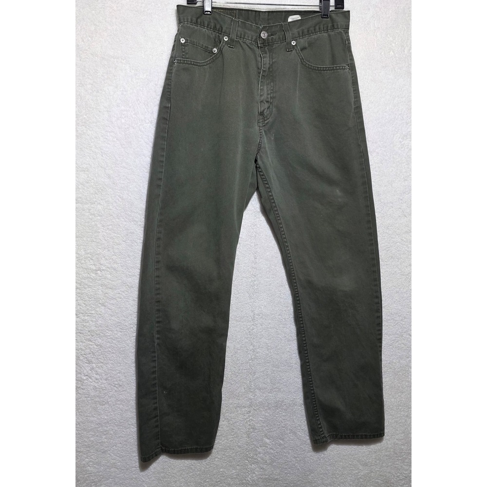 Vintage Levis 505 Regular Fit Straight Leg Jeans Men's 33x32 Olive Green Y2K